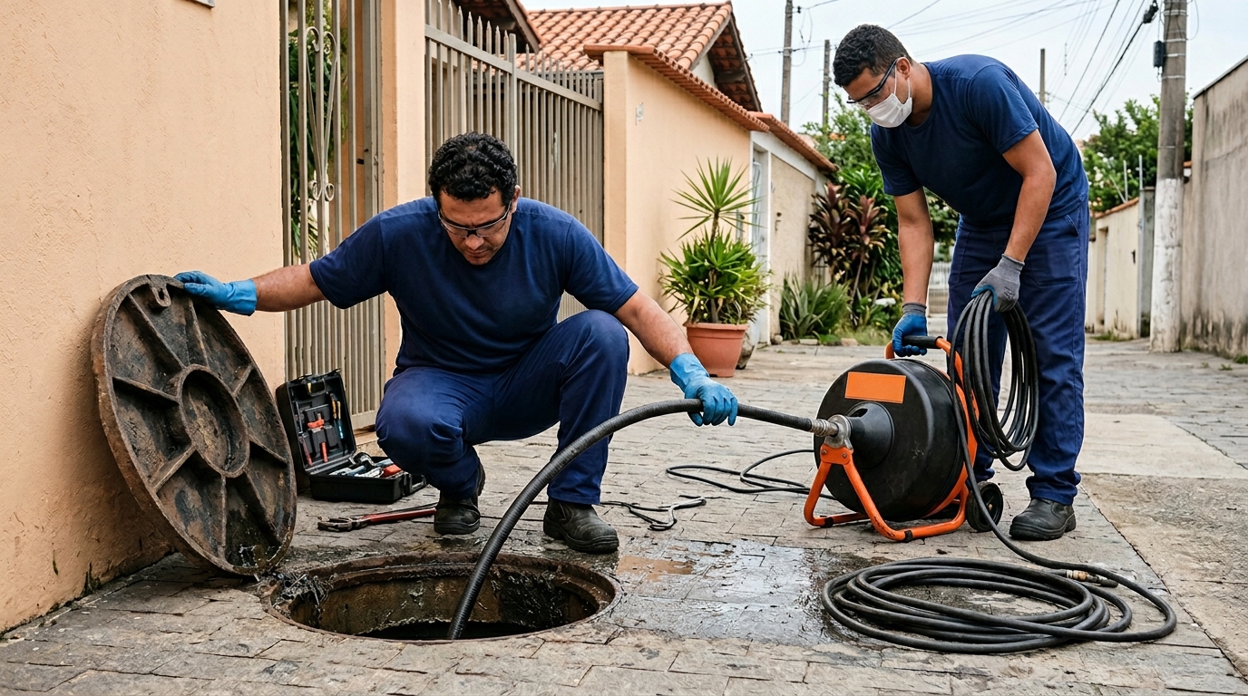 Desentupimento de esgoto em Aparecida de Goiânia-GO